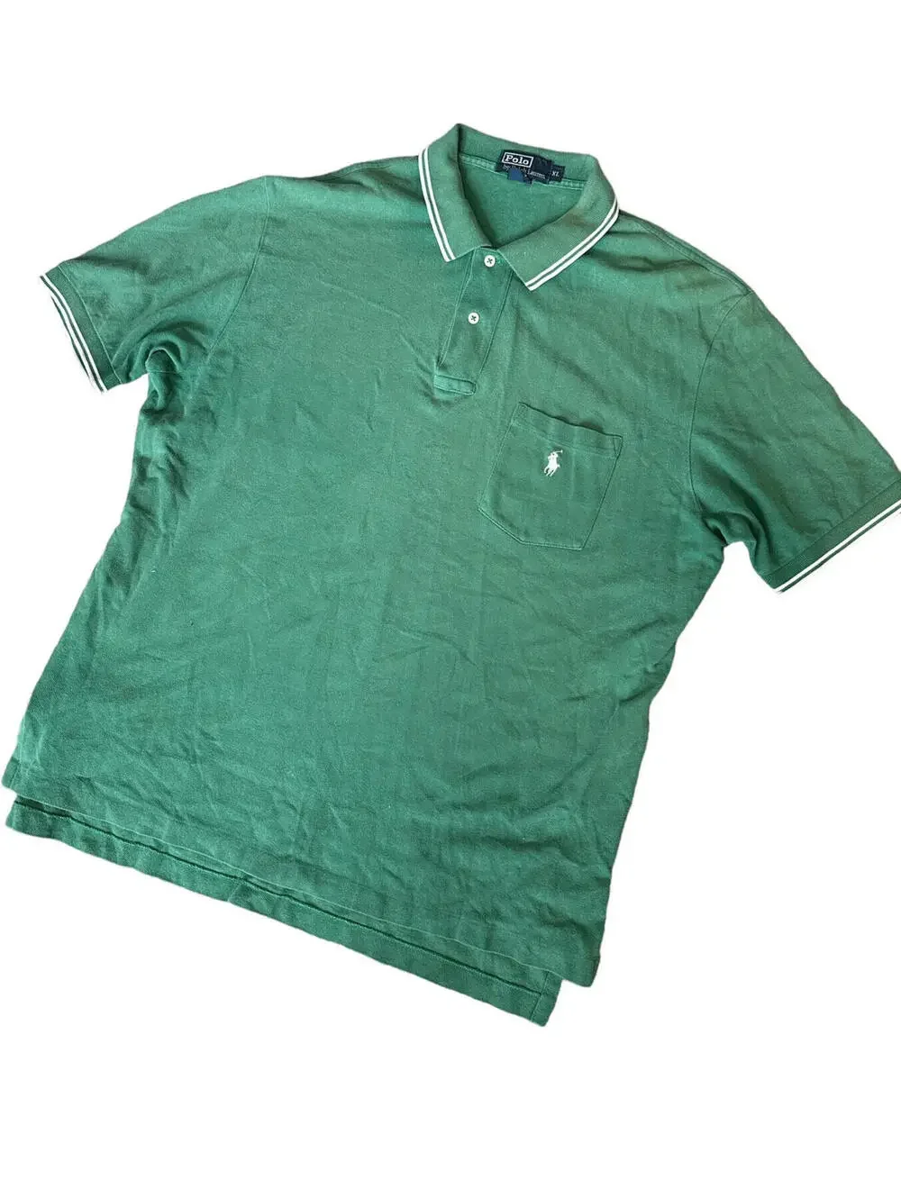 Polo Ralph Lauren Green Pocket Polo Shirt Short Sleeve Cotton Men’s Size XL